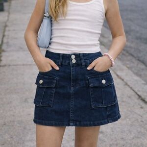 Denim‎ Jean Skirt (Girls XS) dark blue